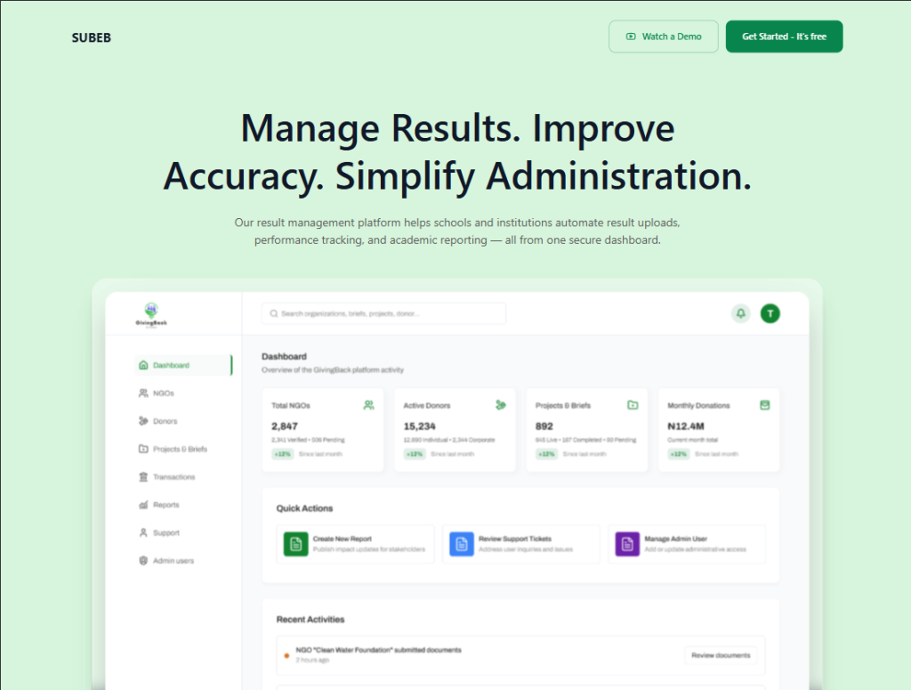 SUBEB: portfolio project.